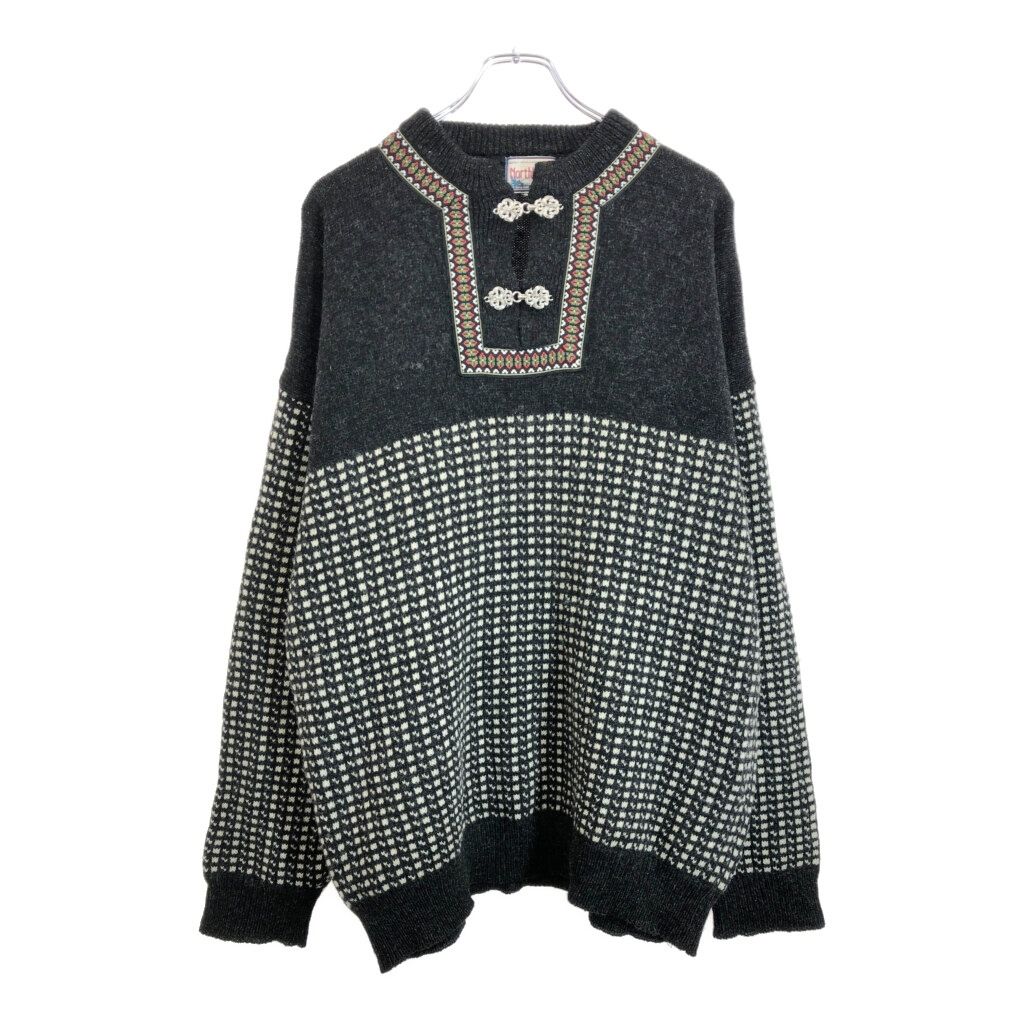 90年代 NORTHBROOK チロリアンニットセーター 大きいサイズ ブラック  