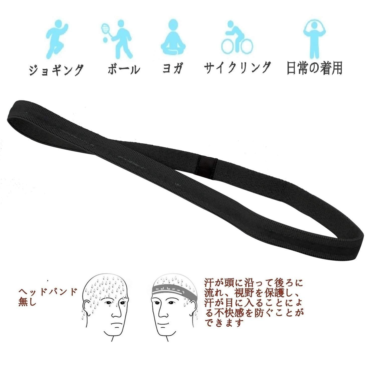 【人気商品】サッカー ヨガ ランニング 洗顔 細身スポーツ汗止めヘアバンド 軽量 レデイーズキッズ用 弾性 ヘッドバンド メンズヘアバンド ヘアバンド