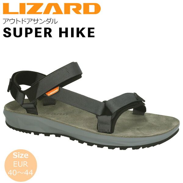 値下げ リザード LIZARD SUPER HIKE ブラックグレー アウトドアサンダル