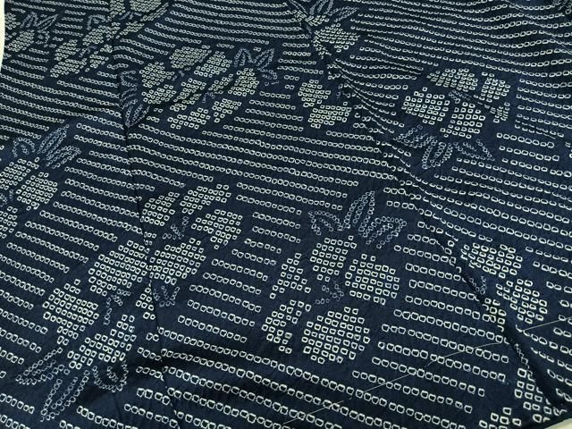 平和屋着物□上質な小紋 総絞り 舞花文 正絹 逸品 未使用 CAAU7040ua  