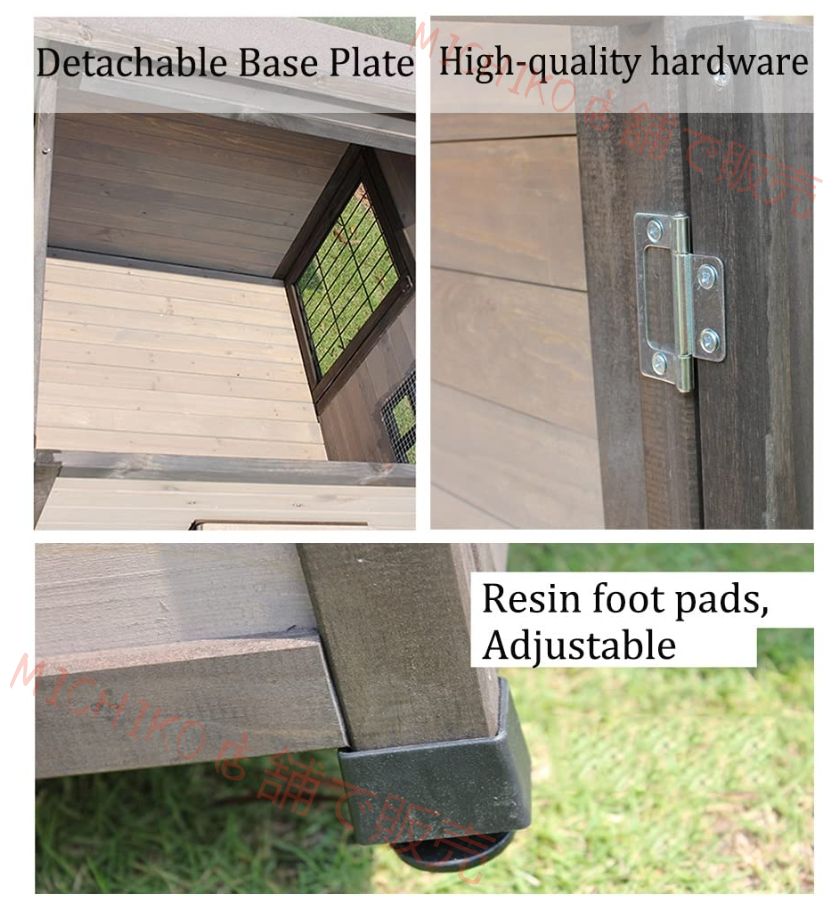 アウトドア 犬小屋 屋外 無垢材 ペットハウス ドッグハウス キャビン 雨と日差し保護 大中型ペット用 取り付け簡単 サイズ 130x141x149cm マルチカラー