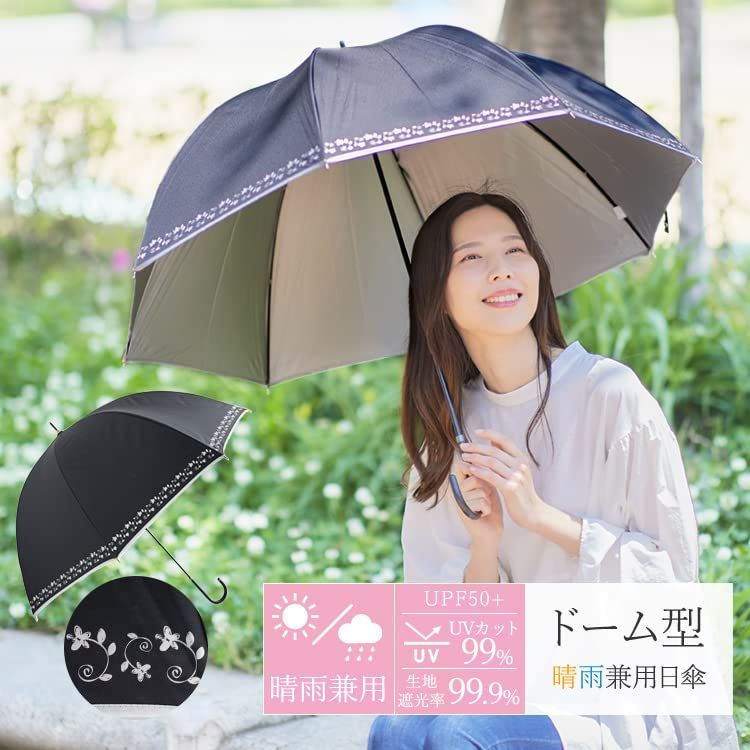 ブラック ドーム型 生地裏シルバーコーティング) 60cm (紫外線遮蔽率9