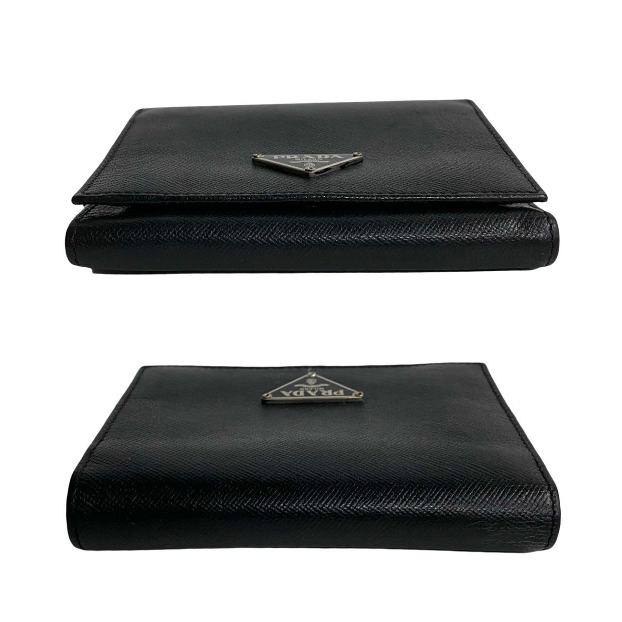 極 美品 希少品 PRADA プラダ 三角ロゴ 金具 サフィアーノ レザー 本革