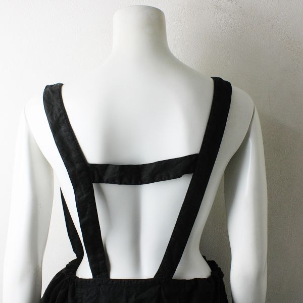 nest Robe ネストローブ 製品染め リネン吊りスカート F/ブラック