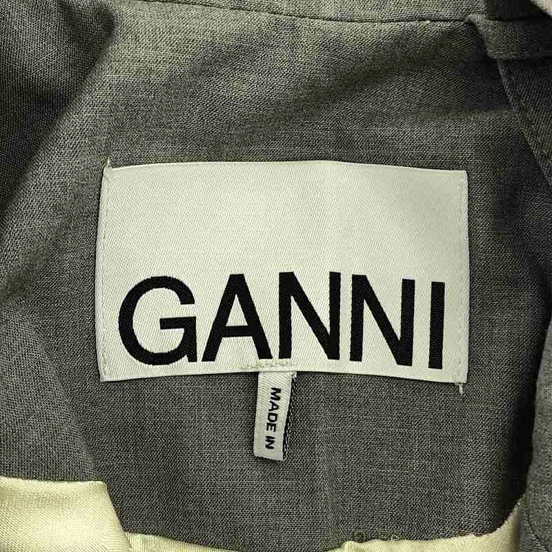 希少　Ganni ガニー リボンタイ付 テーラードジャケット グレー 美品】 Ganni / ガニー | リボンタイ付 テーラードジャケット | 34