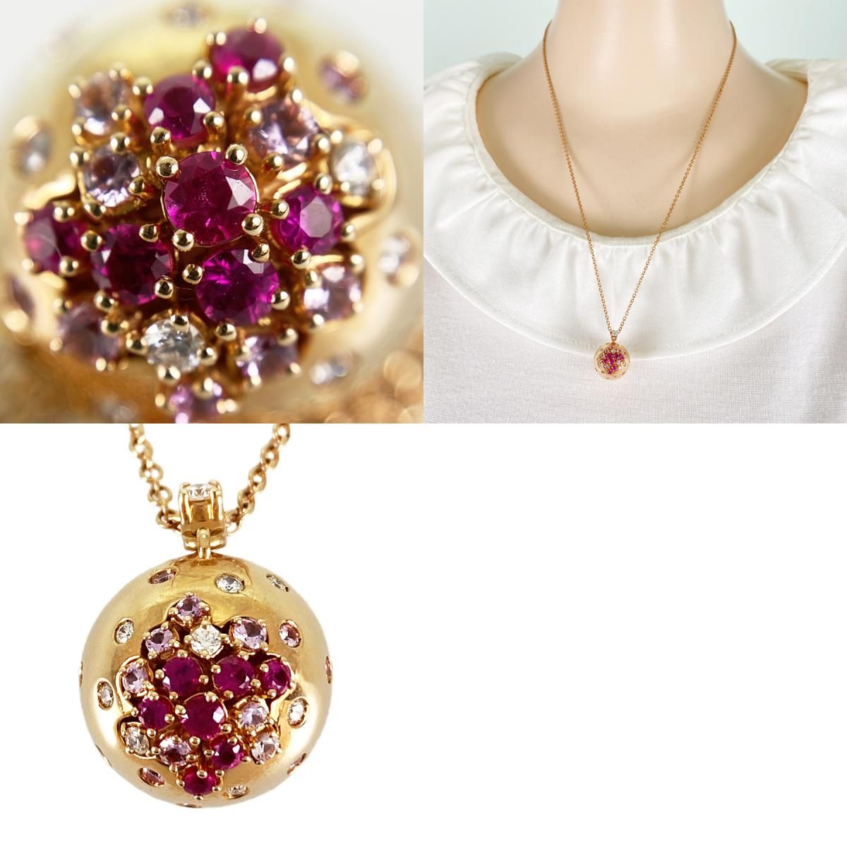 ダミアーニ Damiani ネックレス K18PG ルビー ダイヤモンド