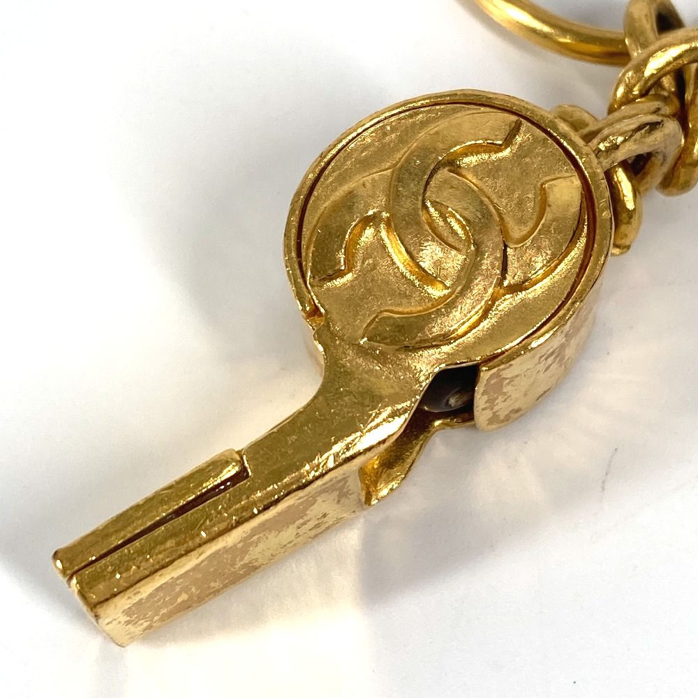 CHANEL シャネル キーホルダー CC ココマーク ホイッスル 笛 メタル