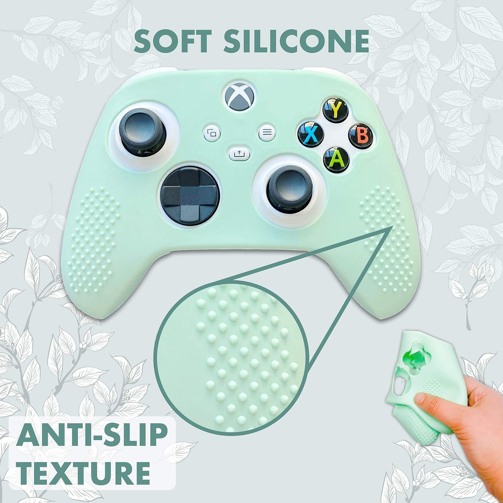BelugaDesign パステルスキンカバー ワイヤレスコントローラー用 | テクスチャードグリップ付きソフトスリーブシェルケース | Xbox  Series X/S Xbox Oneに対応 - ミントグリーン [ミントグリーン] - メルカリ, image size:1600x1600