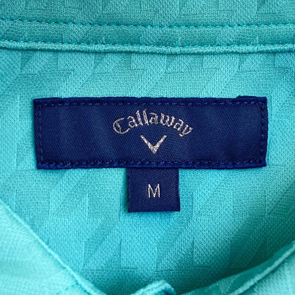 サイズ：M CALLAWAY キャロウェイ  半袖ポロシャツ 千鳥柄 グリーン系 [240101358323]# ゴルフウェア メンズ ストスト