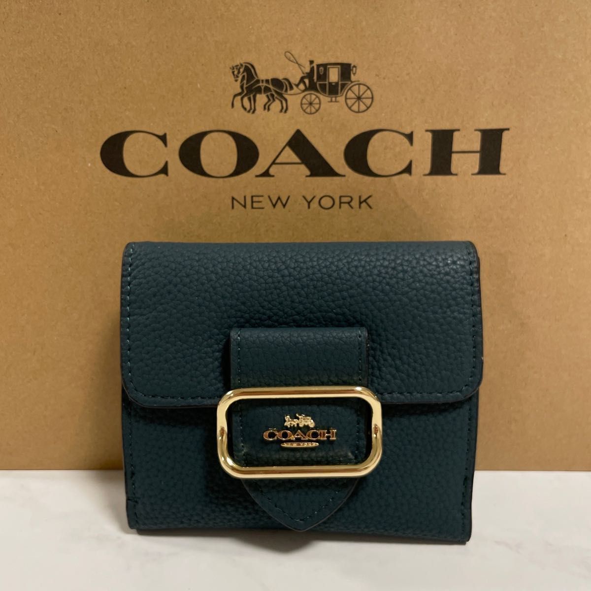 新品未使用 COACH 長財布 コーチ 二つ折り財布 レディース メンズ グリーン 型番 CF473 - メルカリ