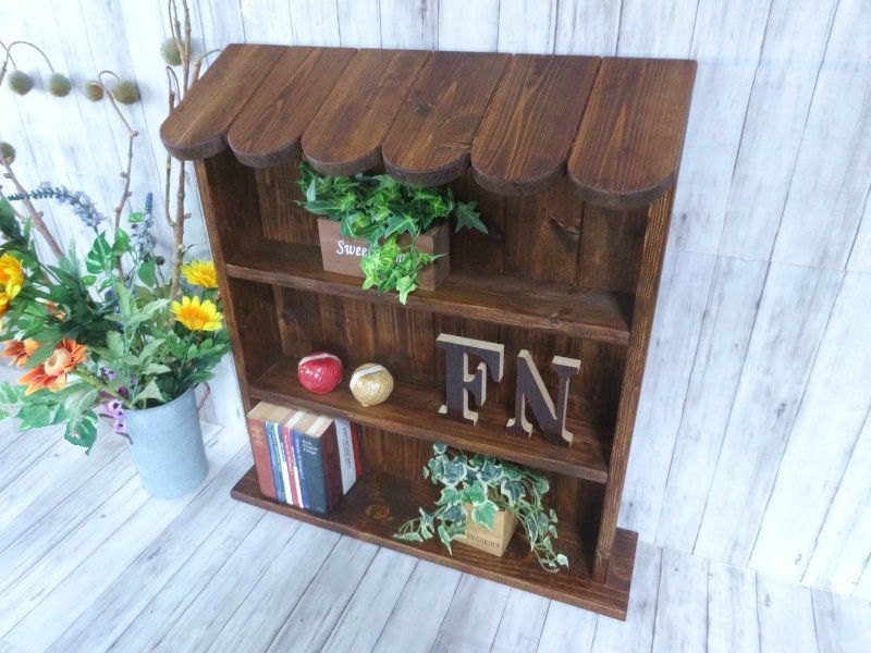 最大70％Off！ ハンドメイド ルーフシェルフ ダークチーク色