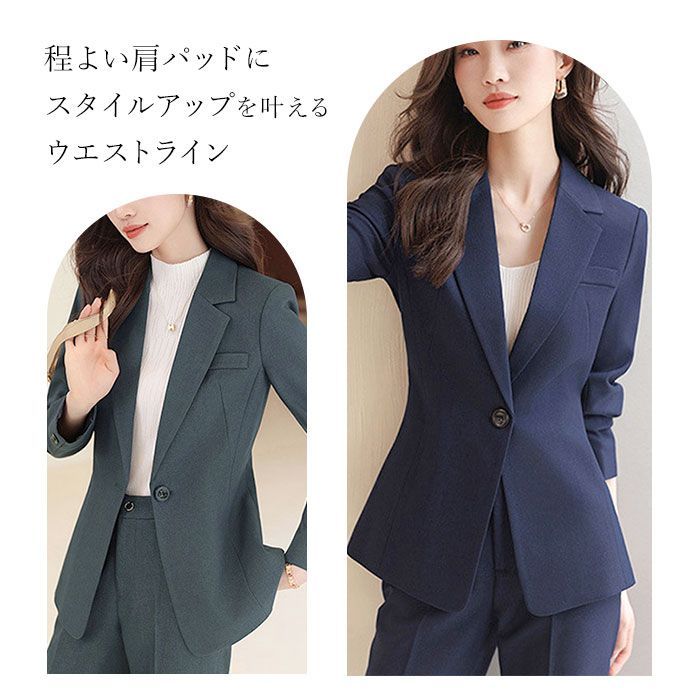 BREZZA 混ぜ合わ BLU レディース パンツスーツ 上下セット M グレー