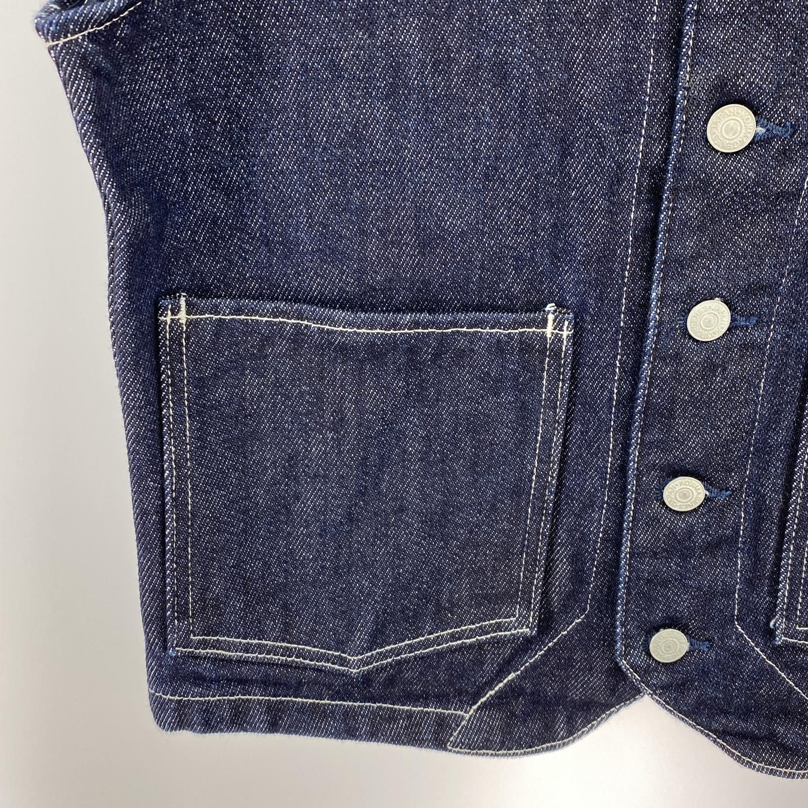 児島ジーンズ デニムベスト sizeL/ネイビー メンズ - メルカリ