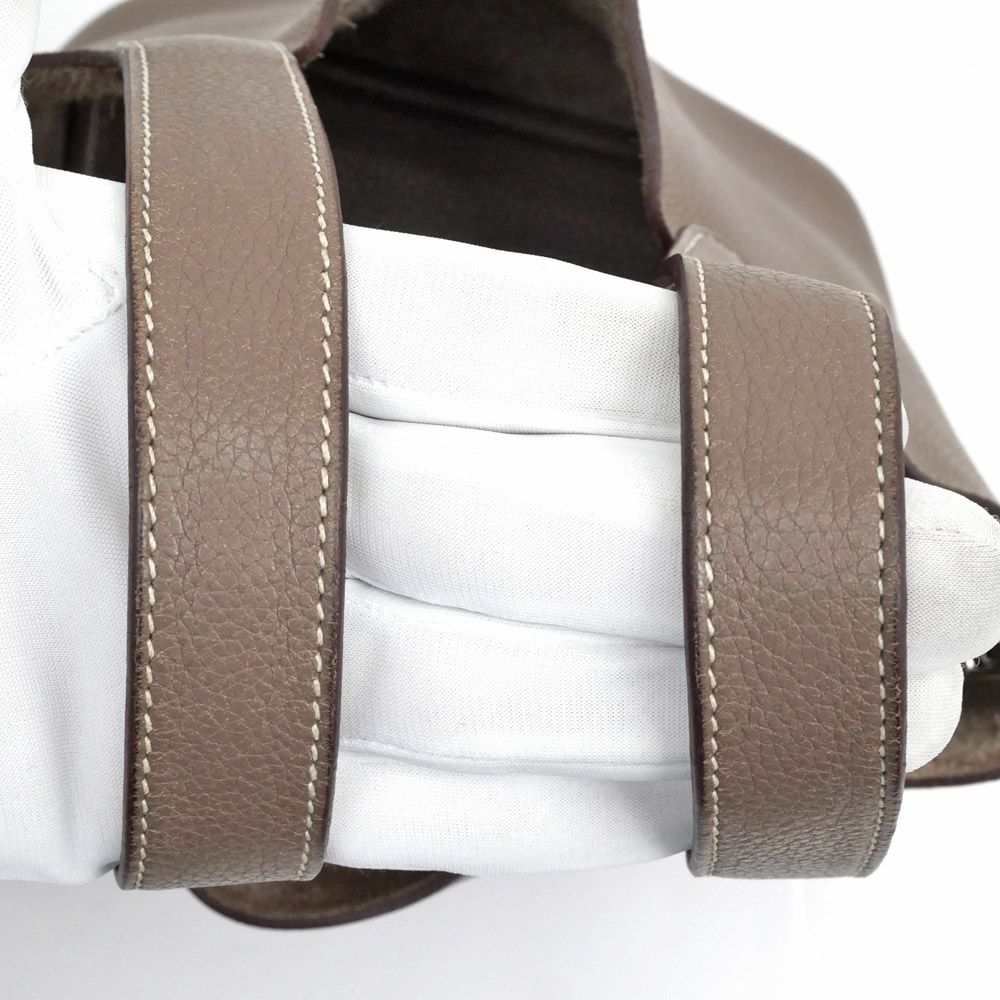 ★人気色★HERMES ピコタンロック18 エトゥープ シルバー金具 エルメス ピコタンロック18 PM カーゴ トワルゴエラン×スイフト