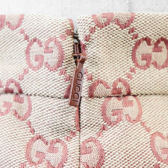 新品同様】グッチ 2018年 レザーパイピング GGキャンバス モノグラム  