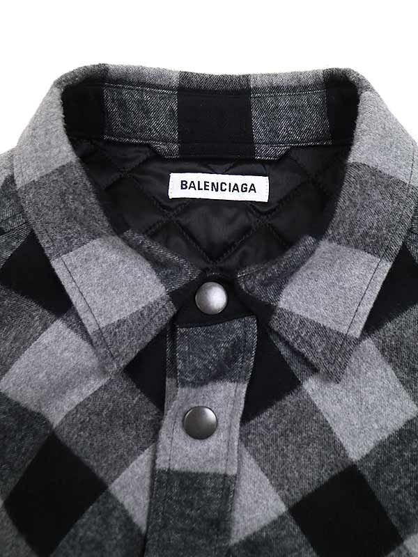 【美品】BALENCIAGA 20SS SWING CANADIAN SHIRT Balenciaga Swing Canadian-checked Cotton-flannel Shirt in