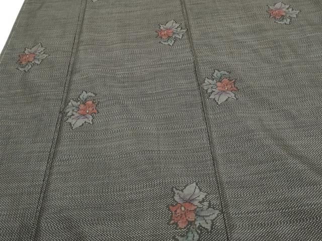 平和屋着物○本場大島紬 9マルキ 泥染め 草花文 証紙付き 正絹 逸品 未