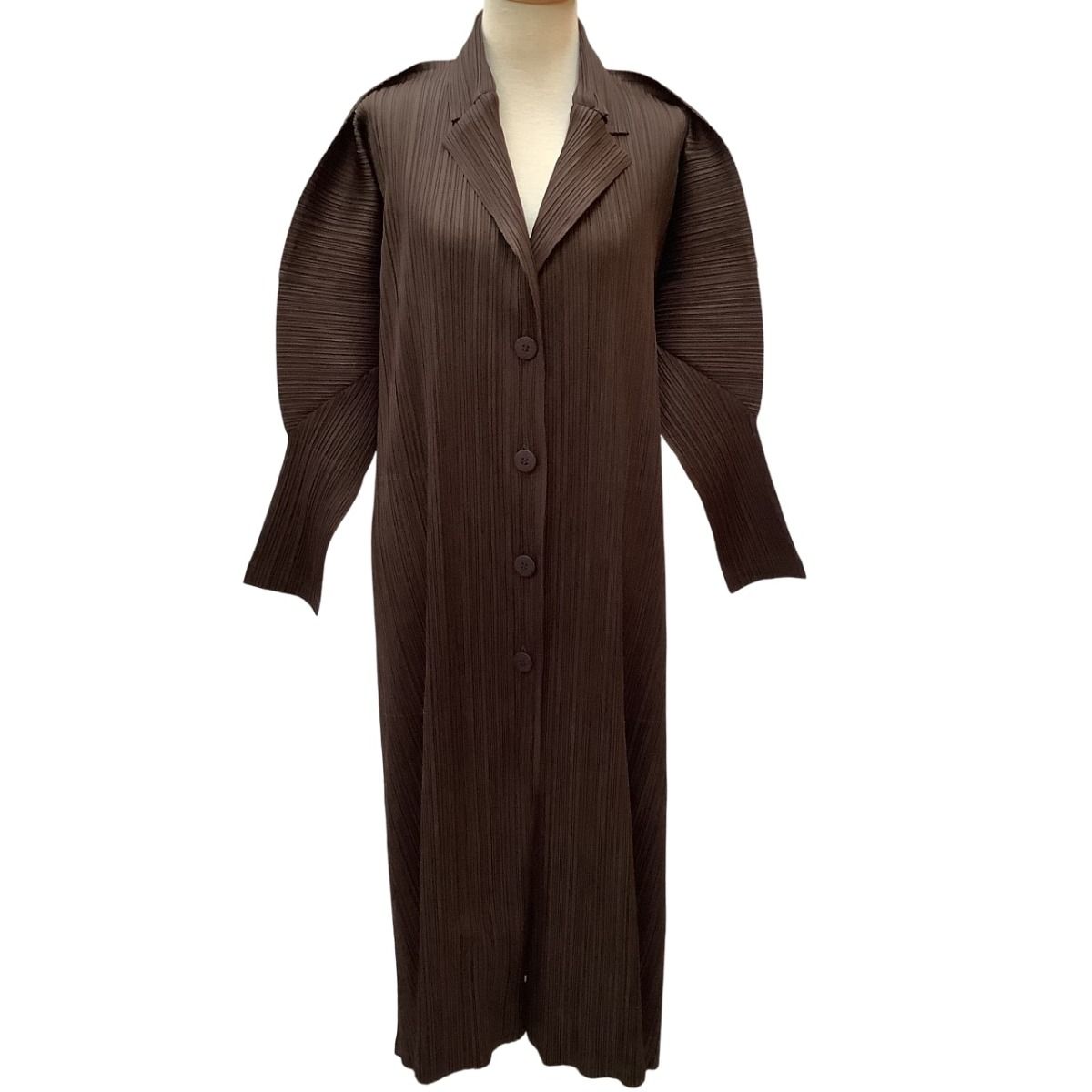 ISSEY MIYAKE ブラウン系 ロングジャケット ♪♪ISSEY MIYAKE イッセイミヤケ PLEATS PLEASE ロングコート