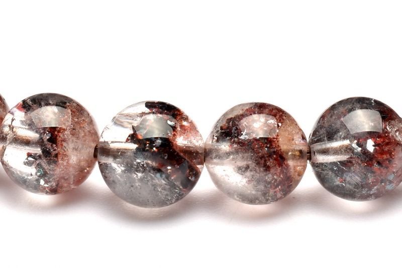 １点物 AAA ピラミッドファントム ストロベリークォーツ レピドクロサイトインクォーツ 6.5mm ブレスレット パワーストーン 天然石 _MA9182