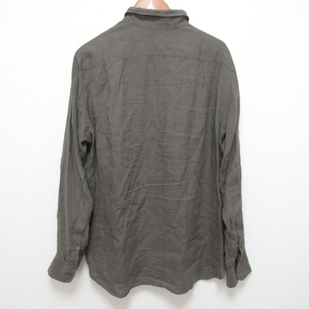 AP STUDIO エーピーストゥディオ ワイヤーカラーリネンシャツ カーキ レディース 古着