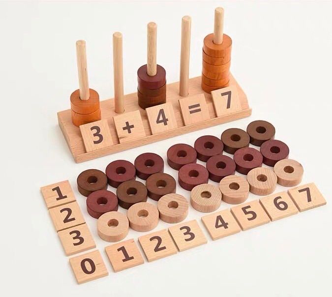 木製リング＆ナンバー 知育玩具 おもちゃ プレゼント