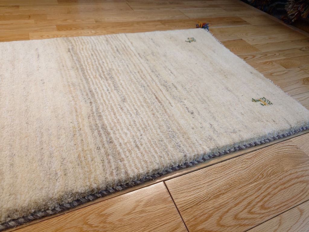 ペルシャ ギャッベ ランナー大 177×63㎝ アイボリー ヤギ RJ13829 MARWIL-DEMENAGEMENTS_CH