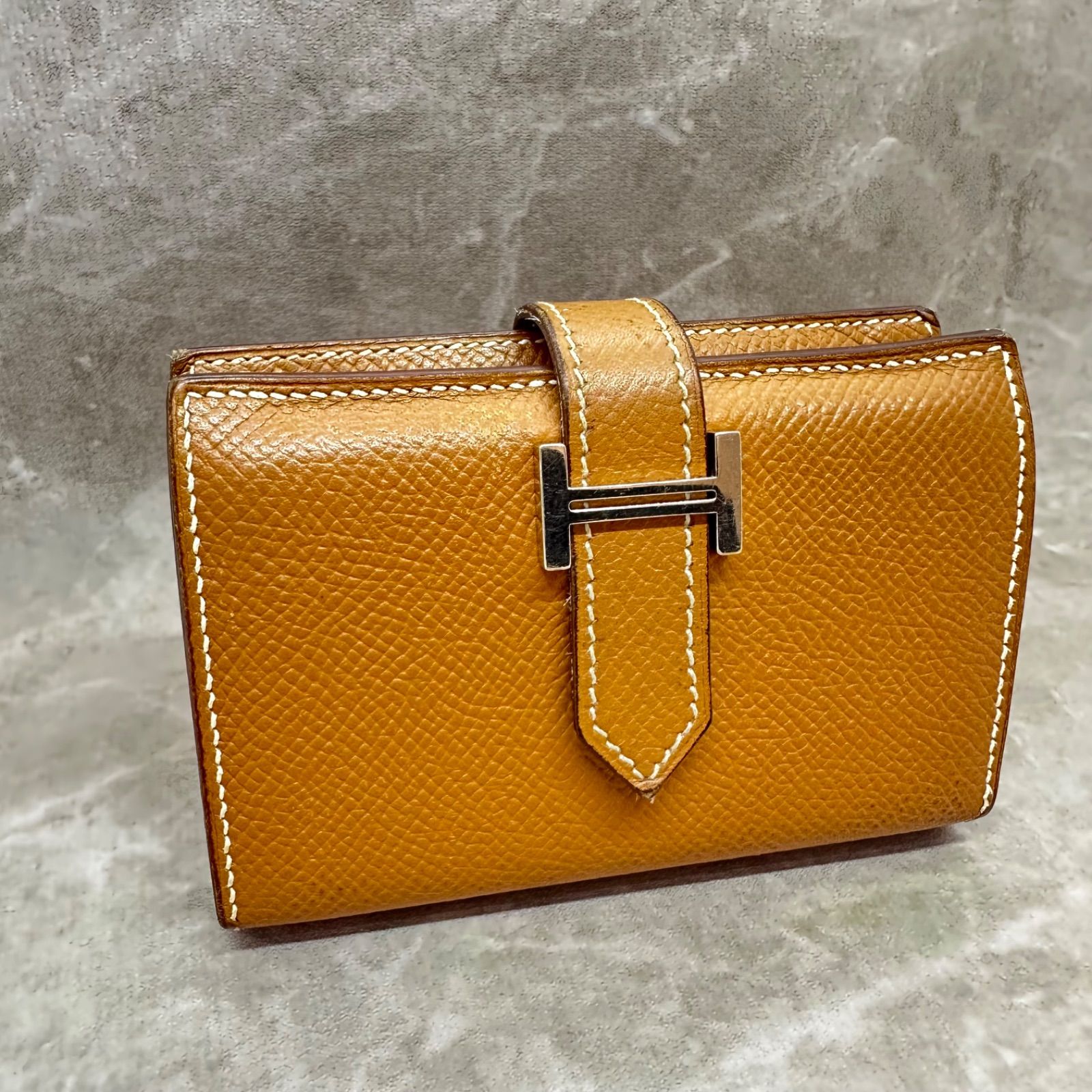 HERMES エルメス ベアン コンパクト 財布 ミニウォレット ブラウン系 