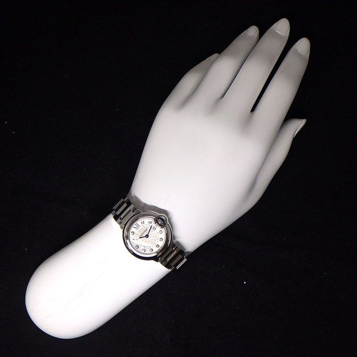 カルティエ バロンブルー クォーツ レディース シルバー文字盤