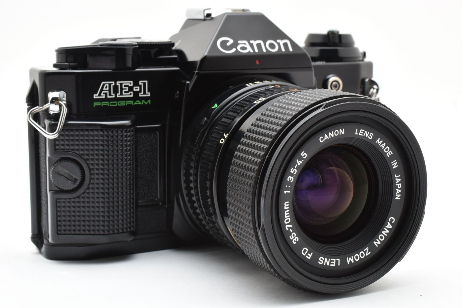 送料無料でお届けします。 上 Canon キヤノン AE-1 Program ブラック FD 35-70mm f3.5-4.5 レンズセット