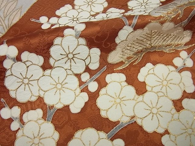 平和屋着物□極上 銀座きしや 訪問着 駒刺繍 霞草花文 金彩 たとう紙