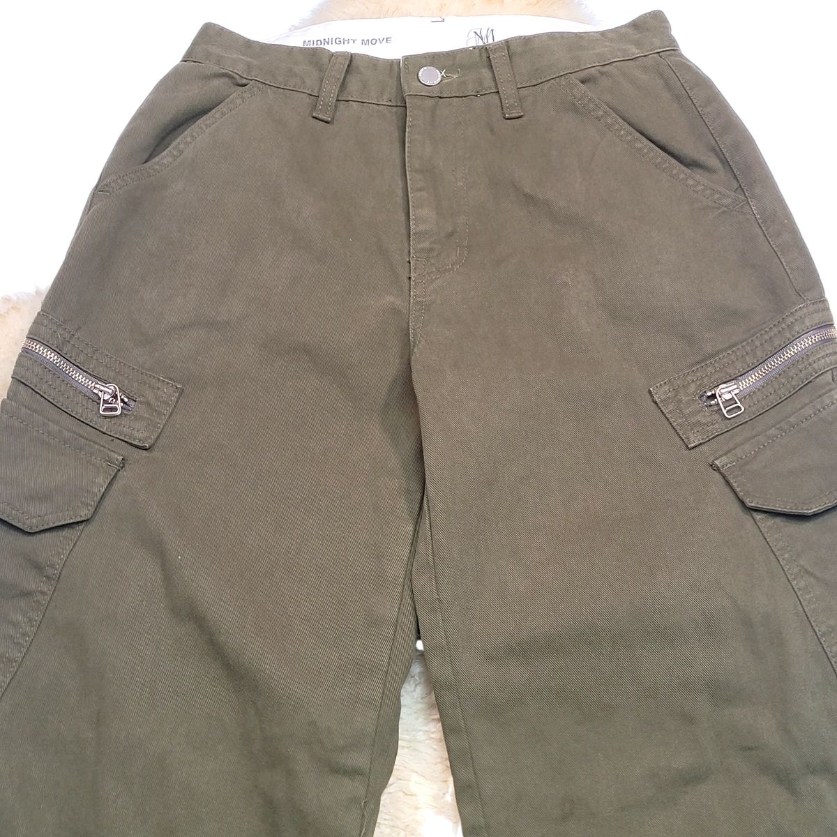 M ミッドナイトムーブ ローライズ カーゴパンツ カーキ
