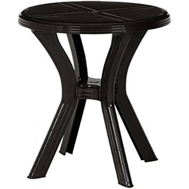 不二貿易 PC ラウンドテーブル アンジェロ 12279 ブラック 中型 ガーデンファニチャー プラスチック ガーデンテーブル お客様組立