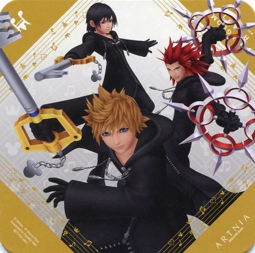 SQUARE ENIX - キングダムハーツ カフェ アルトニア マグ コースター アクリル セット B 中古】マグカップ・湯のみ ロクサス＆シオン＆アクセル(等身