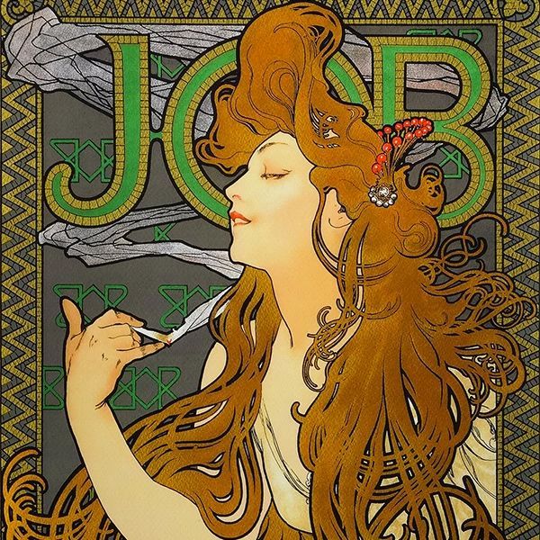 ※専用※　ミュシャ  本物財団認定 リトグラフ 名作 JOB 定価11万円 美品 ミュシャ 「JOB（大）」 額外寸79x98cm シルクスクリーン 額