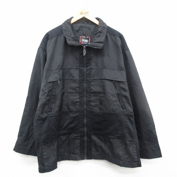 XL/古着 長袖 ナイロン ジャケット メンズ 00s 大きいサイズ 黒 ブラック 24oct24 中古 アウター ウインドブレーカー