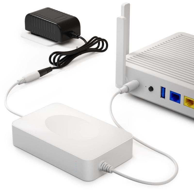Kerpu 無停電電源装置 UPSバックアップ電源、再生中にプレイされる非ストップ電源をサポートします。 無停電電源装置9000MAHを使用して、モーターミトリWiFi電源を監視します。12 V 2