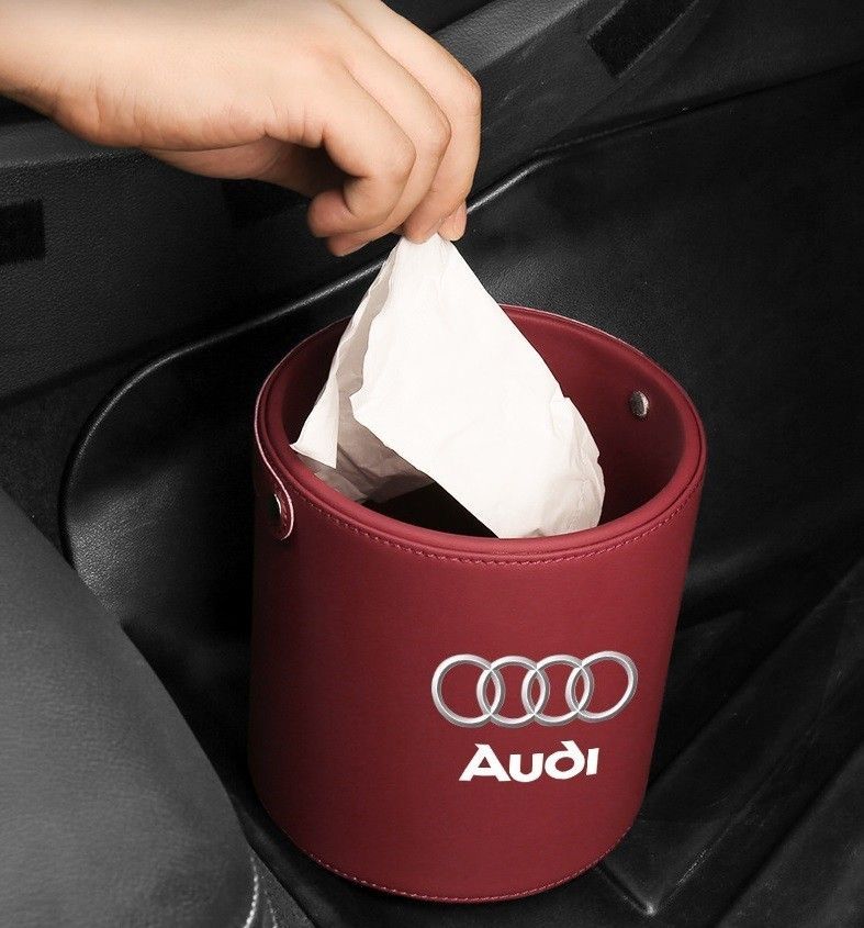 新品 ！アウディ Audi エンブレム 車用収納ケース車用ゴミ箱