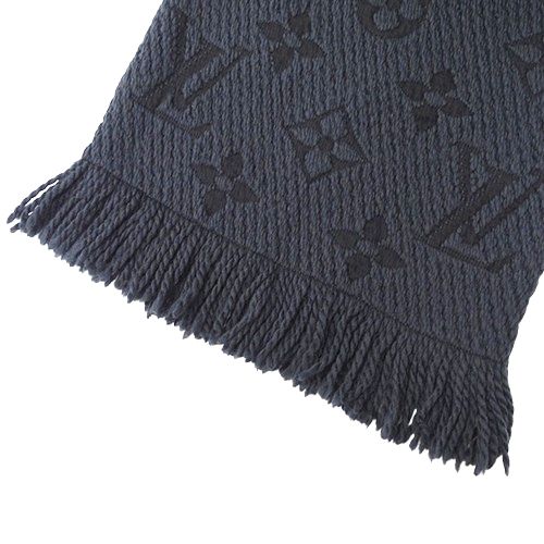 LOUIS VUITTON マフラー - 紺xチャコールグレー系(総柄) 【古着  