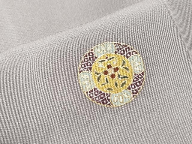 平和屋着物●訪問着　駒刺繍　吉祥花丸文　金彩　正絹　逸品　CAAS7238yc 平和屋着物○訪問着 駒刺繍 吉祥花丸文 金彩 正絹 逸品 CAAS7238yc