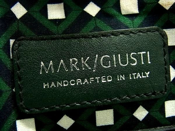 ■極美品■ MARK GIUSTI マークジェスティ レザー 2WAY ショルダーバッグ ハンドバッグ ビジネスバッグ メンズ グリーン系 BD4566