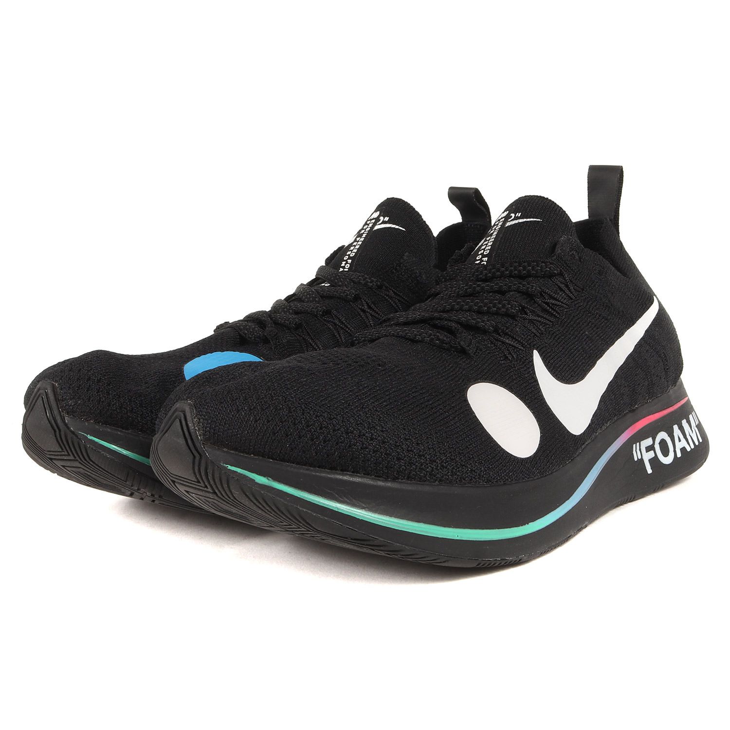 美品 OFF-WHITE オフホワイト サイズ:26.0cm NIKE ZOOM FLY MERCURIAL FLYKNIT (AO2115-001)  ナイキ ズーム フライ マーキュリアル フライニット ブラック 黒 US8 コラボ【メンズ】