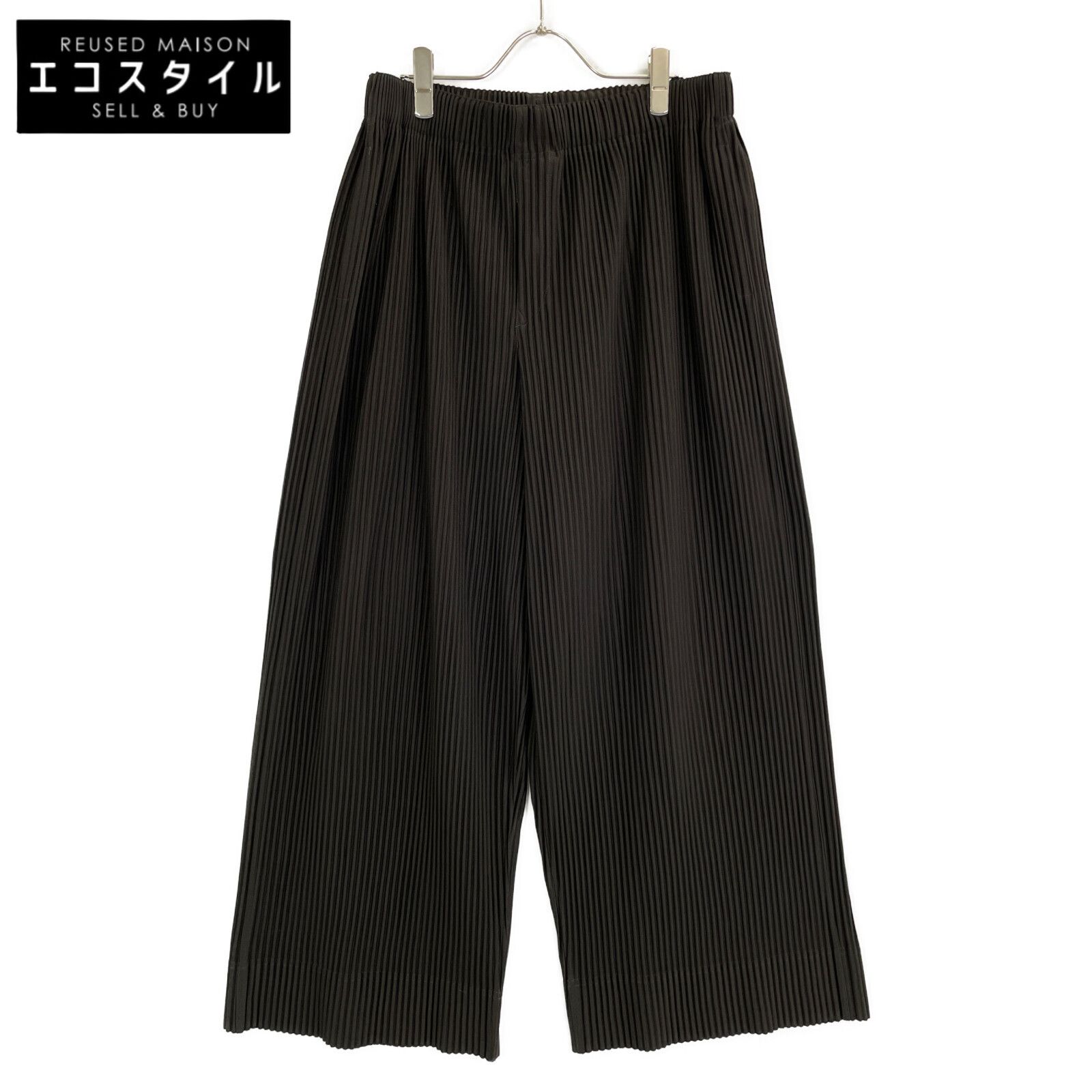 HOMME PLISSE ISSEY MIYAKE オムプリッセ イッセイミヤケ ﾀﾞｰｸﾌﾞﾗｳﾝ HP83JF120 ｽﾄﾚｰﾄﾜｲﾄﾞﾊﾟﾝﾂ 3