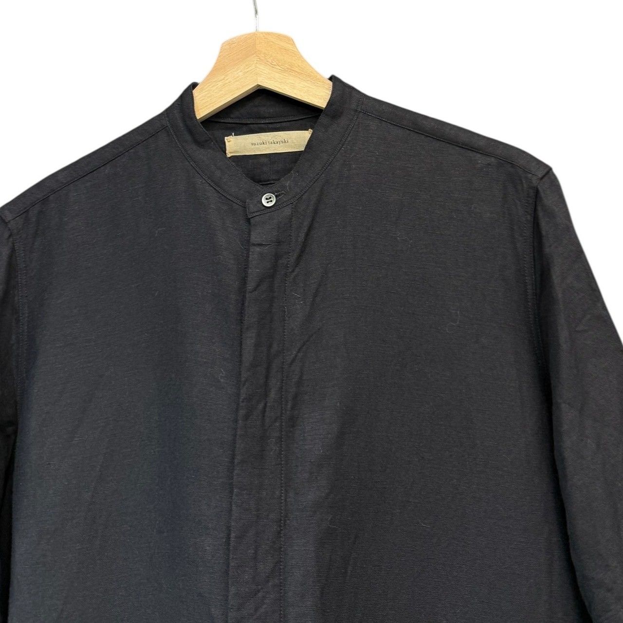suzuki takayuki スズキタカユキ square-cut shirt リネンレーヨン売れ筋商品|||シャツ S233-02 00 ブラック R14597 suzuki takayuki スズキタカユキ square-cut shirt リネン