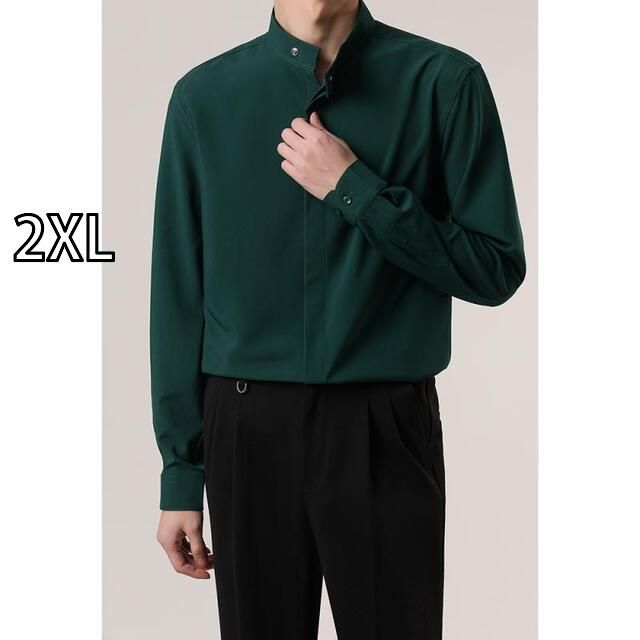 [2XL]秋冬 コーデ メンズ  服 シンプル ファッション オシャレ 大人 かっこいい 大きいサイズ ストリート 紳士服 ハイエンド 長袖 シャツ ライト ビジネス スリム カジュアル トップス 