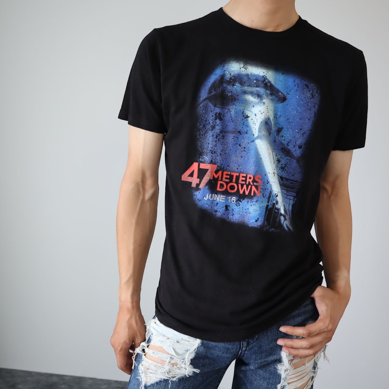 【47 METERS DOWN】海底47m ムービー 映画 Tシャツ 黒 M