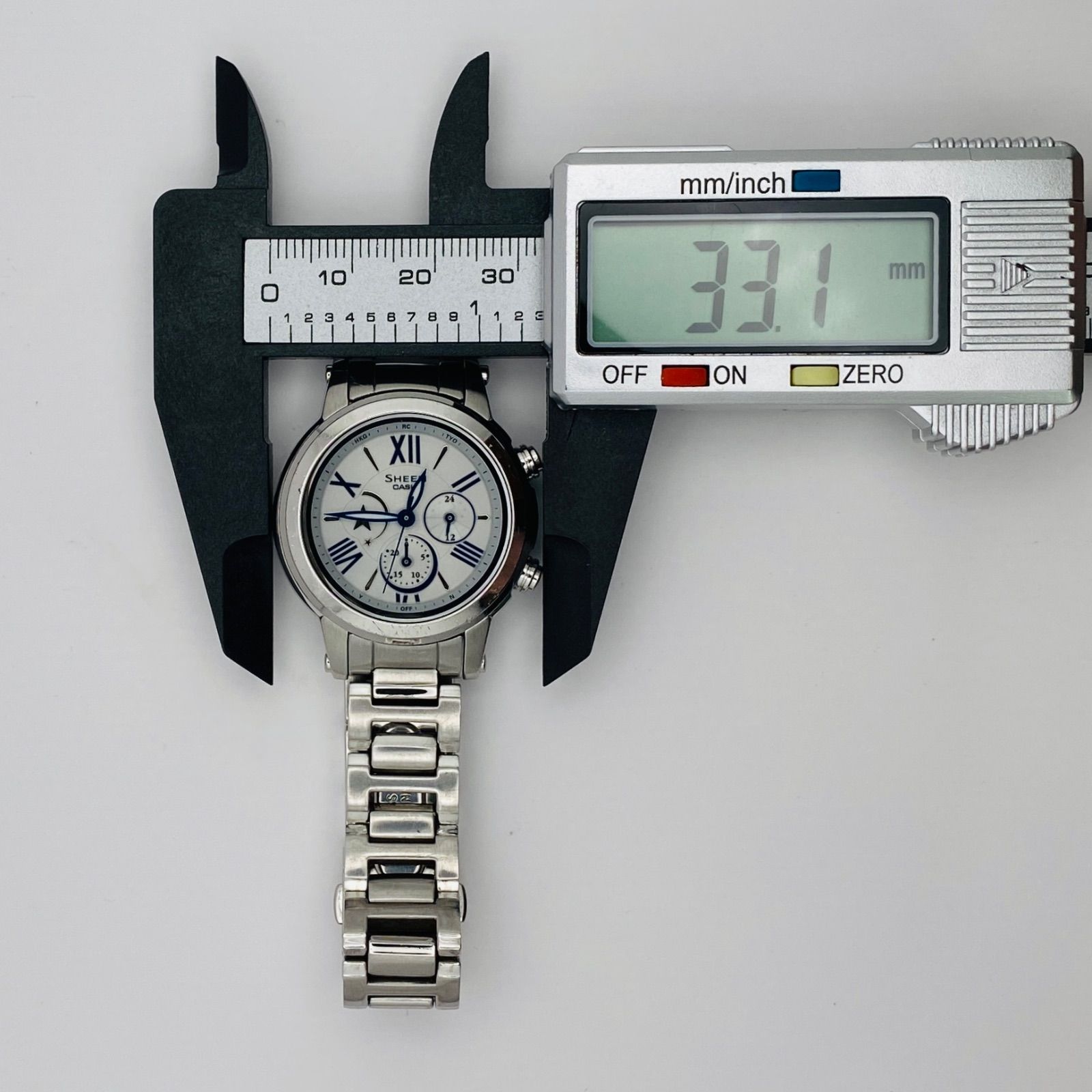 378【美品】CASIO 時計 箱付き シーン 電波ソーラー レディース ピンク