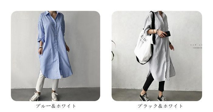 新品 シャツワンピース ロングシャツ ワンピース ミディアム丈