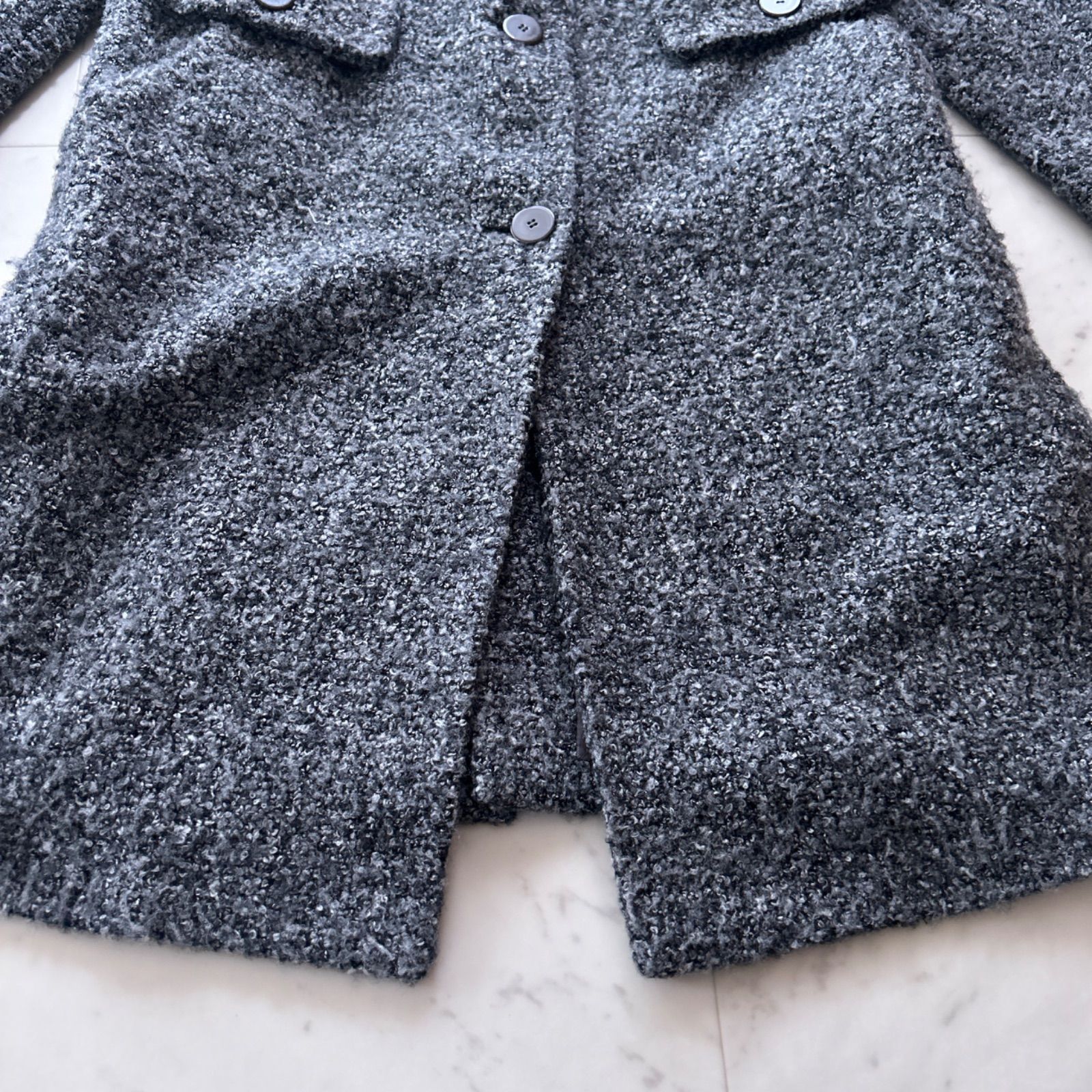 美品!*HANAE MORI ・チェスターコート * サイズ38 HANAE MORI ハナエモリ ツイード チェスターコート ウール