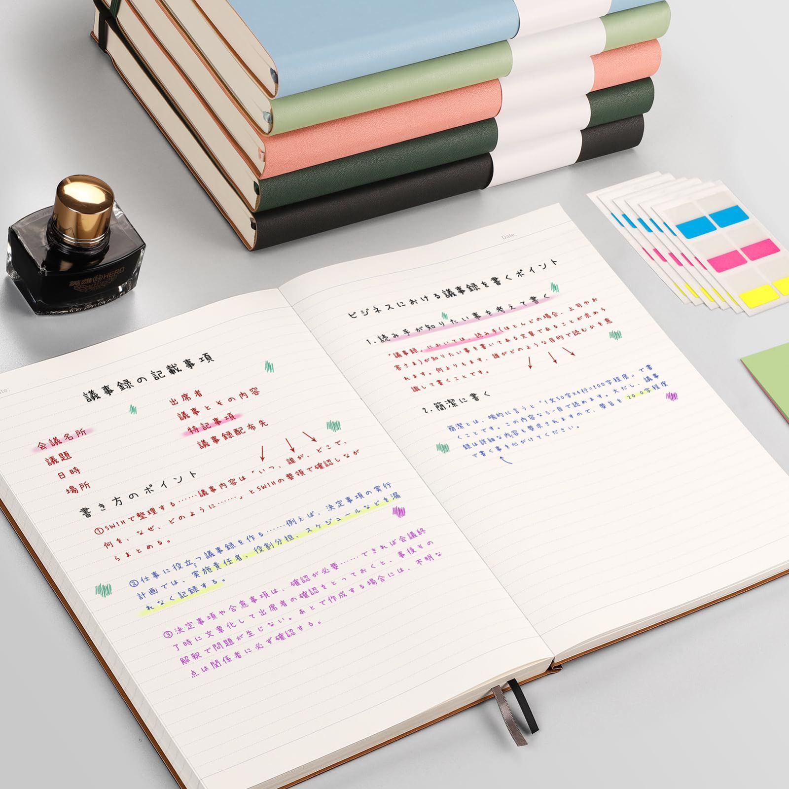 特価商品】仕事ノート 旅行日記 大学 ノート g/m2上質紙、ビジネス cm 