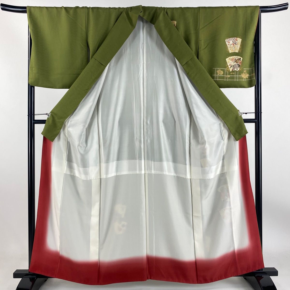 美品 付け下げ 付下げ グレー濃淡 絞り 草花 身丈163cm 裄丈65cm 付下げ 身丈165cm 裄丈62.5cm S 袷 翠山工房 やまと 落款 辻ヶ花